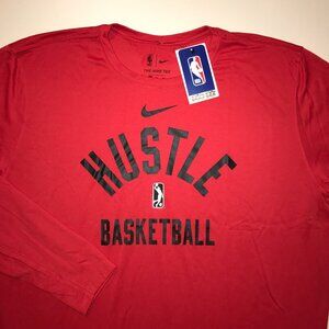 Men's Nike Dri Fit HUSTLE Basketball Long Sleeve Practice T-shirt (DJ6793) Red